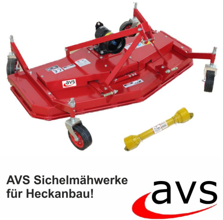 AVS Sichelmähwerk FM 150cm Mähwerk Heckmähwerk 3 Messer Rot