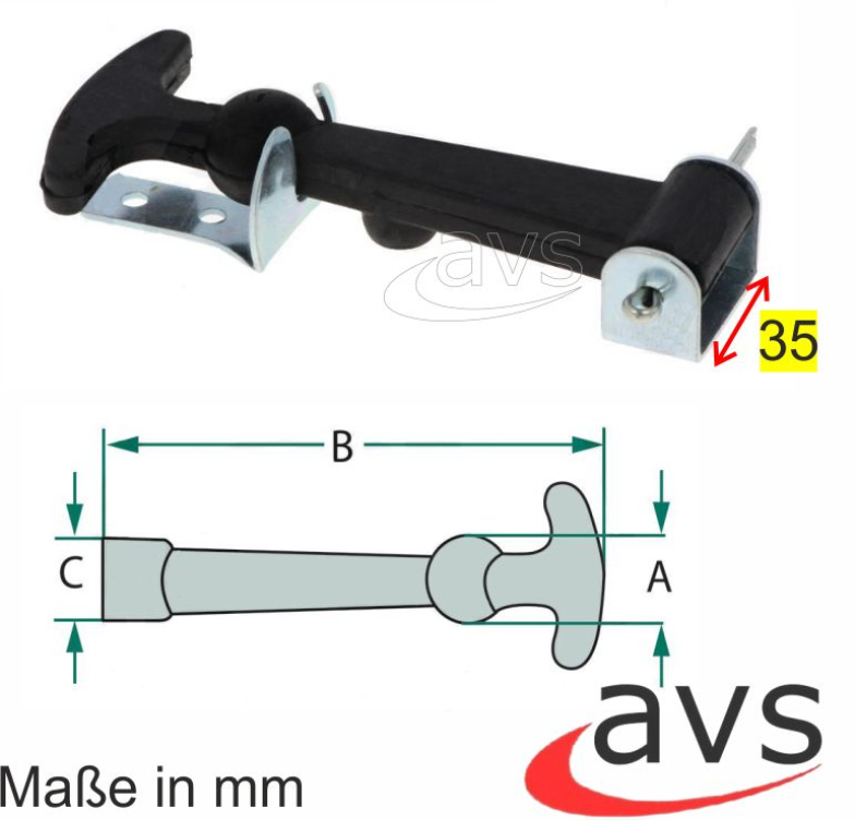 Haubenhalter 150mm komplett mit Halterung Gummi Spanner Verschluss Traktor Schlepper Anhänger