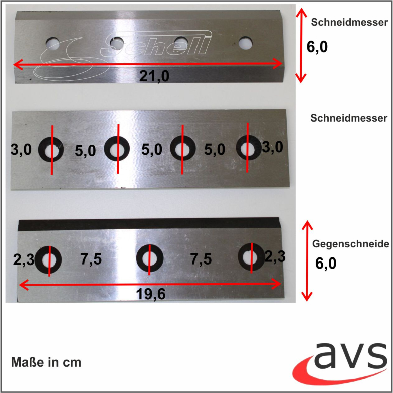 Ersatzmesser Set Schneidmesser + Gegenschneide Holzhäcksler WC8 WC8-M WC8-H + weitere