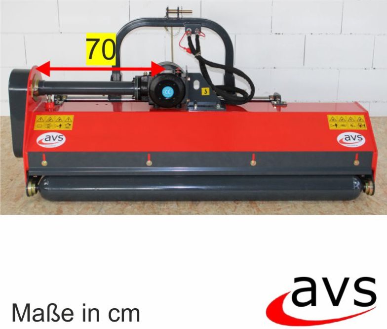 AVS Schlegelmulcher DPS 135cm Mulcher mittelschwere Ausführung Mähwerk hydraulisch verschiebbar Profi rot