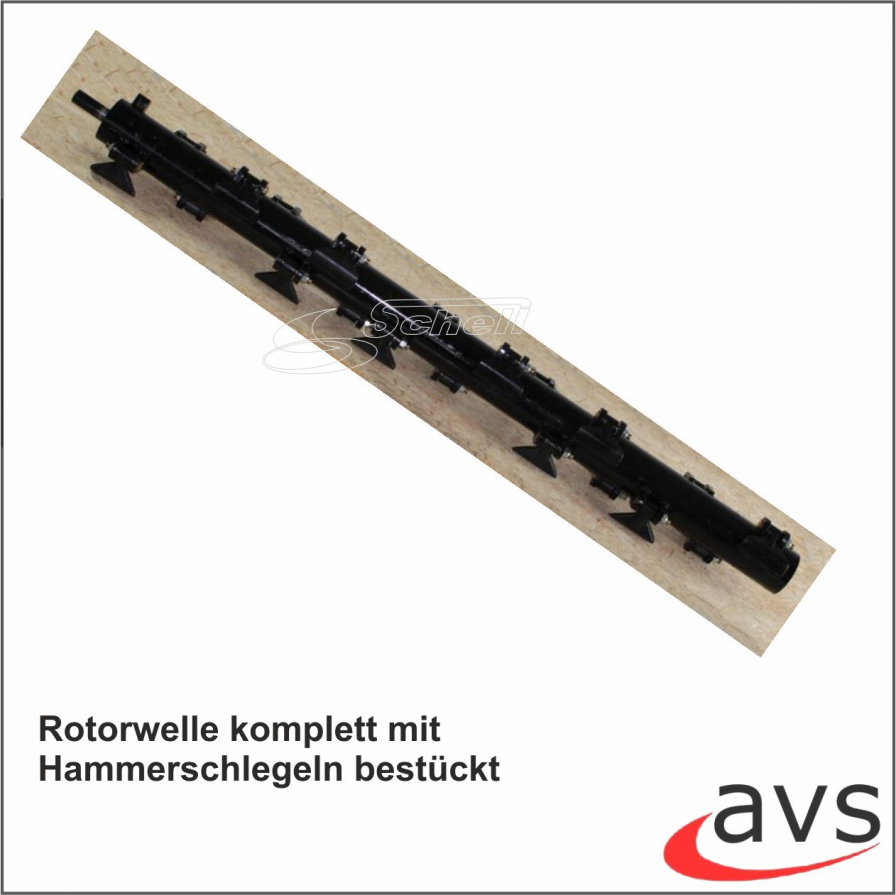 Rotorwelle Schlegelwelle Welle Mulcher AG 180cm komplett mit Hammerschlegel