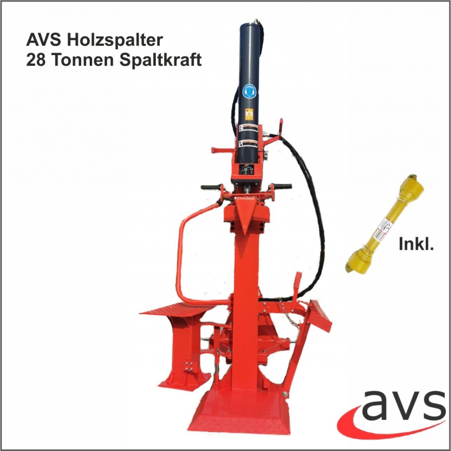 AVS Holzspalter 28 Tonnen Drei-Punkt Traktor Anbau Zapfwelle