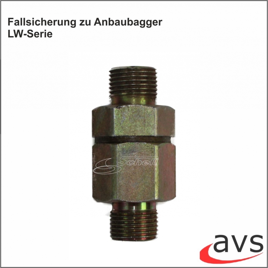 Fallsicherung Reduzierung Ventilblock zu Anbaubagger LW-6 LW-7 LW-8